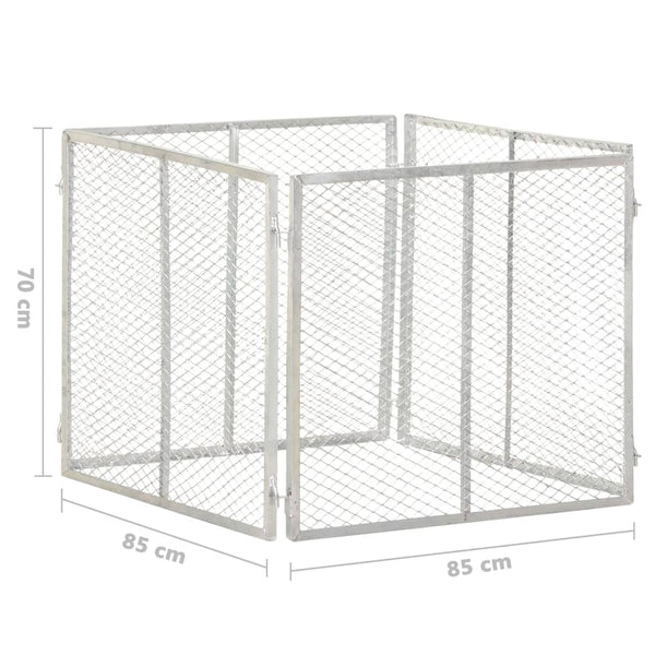 vidaXL Garden Compost Bin 85x85x70 cm Galvanised Iron