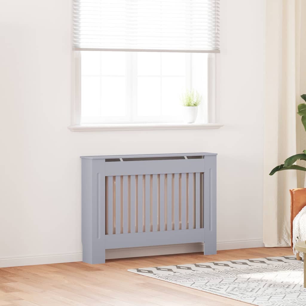 vidaXL Radiator Cover Grey 112x19x81.5 cm Engineered Wood