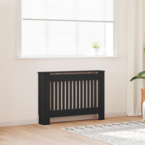 vidaXL Radiator Cover Black 112x19x81.5 cm Engineered Wood