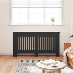 vidaXL Radiator Cover Black 152x19x81.5 cm Engineered Wood