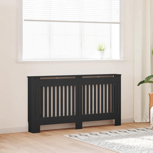vidaXL Radiator Cover Black 152x19x81.5 cm Engineered Wood