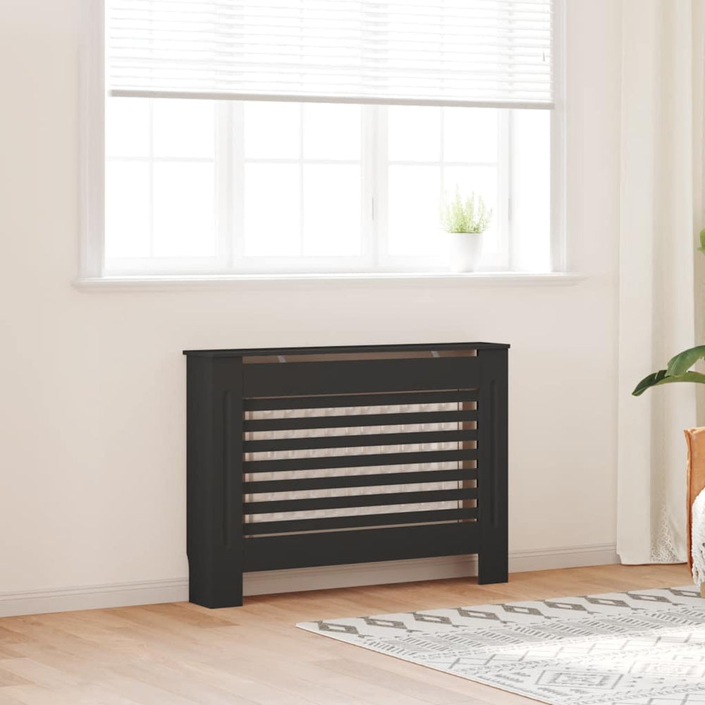 vidaXL Radiator Cover Black 112x19x81.5 cm MDF