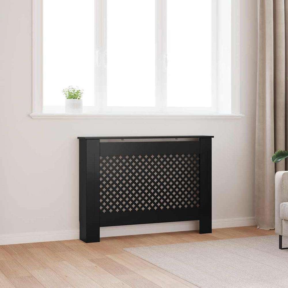 vidaXL Radiator Cover Black 112x19x81.5 cm MDF