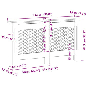 vidaXL Radiator Cover Anthracite 152x19x81.5 cm MDF