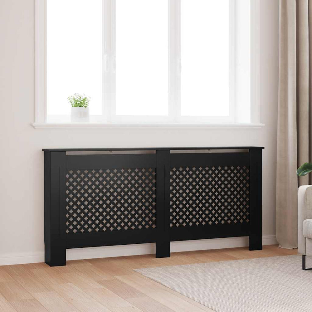 vidaXL Radiator Cover Black 172x19x81.5 cm MDF