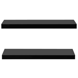 vidaXL Floating Wall Shelves 2 pcs Black 80x20x3.8 cm