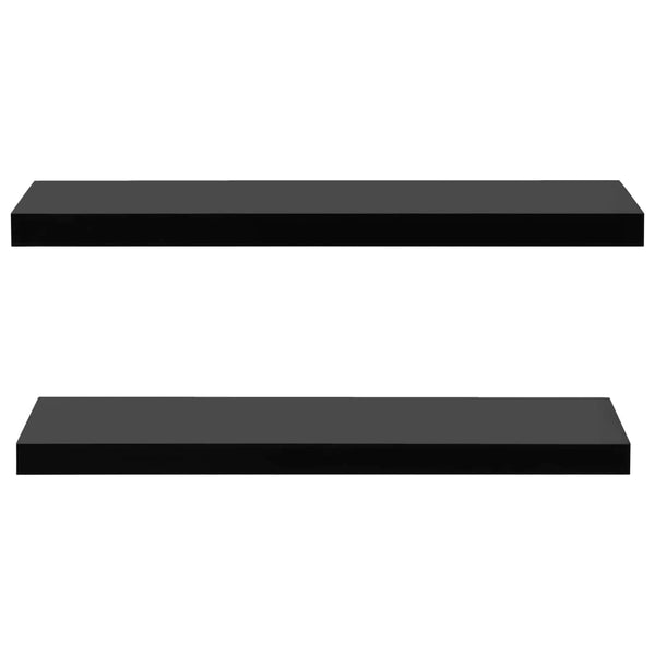 vidaXL Floating Shelves 2 pcs Black 100x20x3.8 cm