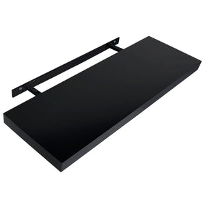 vidaXL Floating Shelves 2 pcs Black 100x20x3.8 cm