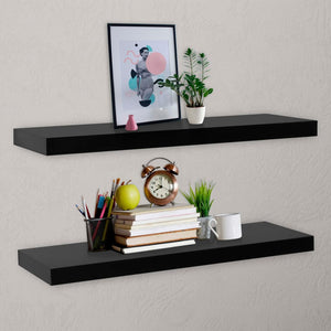 vidaXL Floating Shelves 2 pcs Black 120x20x3.8 cm