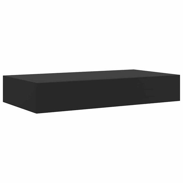 vidaXL Floating Shelf with Drawer Black 48x25x8 cm