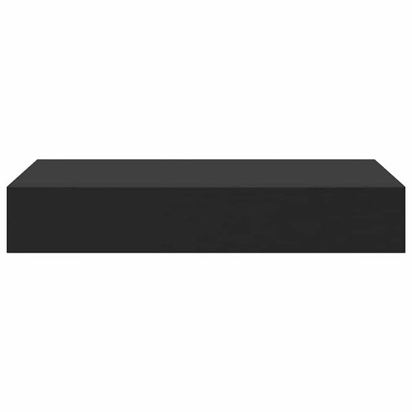 vidaXL Floating Shelf with Drawer Black 48x25x8 cm