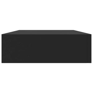 vidaXL Floating Shelf with Drawer Black 48x25x8 cm