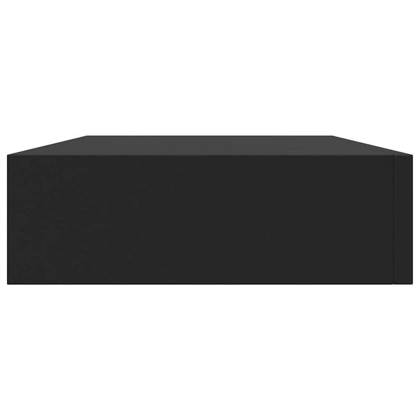 vidaXL Floating Shelf with Drawer Black 48x25x8 cm