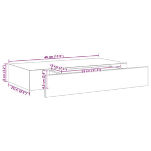 vidaXL Floating Shelf with Drawer Black 48x25x8 cm