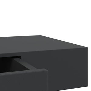 vidaXL Floating Shelf with Drawer Black 80x25x8 cm