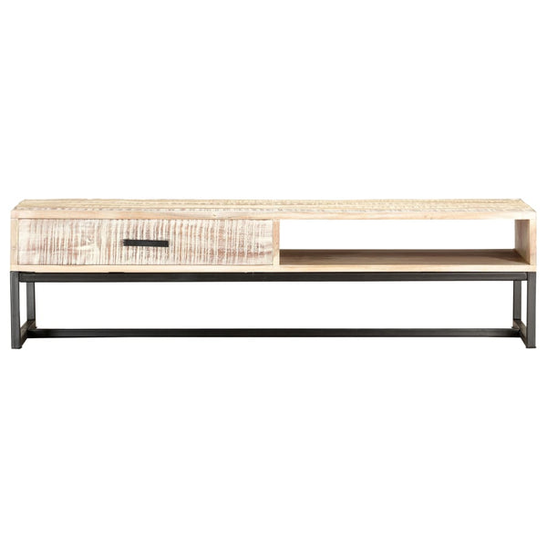 vidaXL Coffee Table White 117 x 50 x 30 cm Solid Acacia Wood