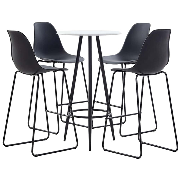 vidaXL 5-Piece Bar Set Plastic Black