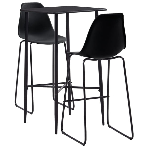 vidaXL 3-Piece Bar Set Plastic Black
