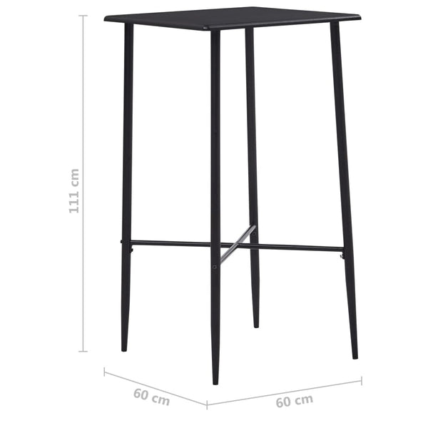 vidaXL 3-Piece Bar Set Plastic Black