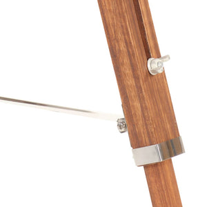vidaXL Tripod Floor Lamp Honey Brown and White Solid Teak 141 cm
