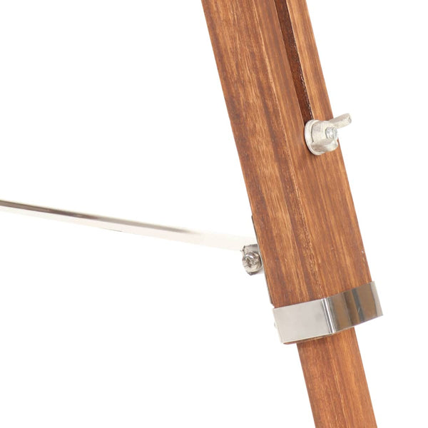 vidaXL Tripod Floor Lamp Honey Brown and White Solid Teak 141 cm