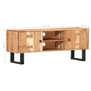 vidaXL TV Cabinet 118 x 30 x 45 cm Solid Acacia Wood