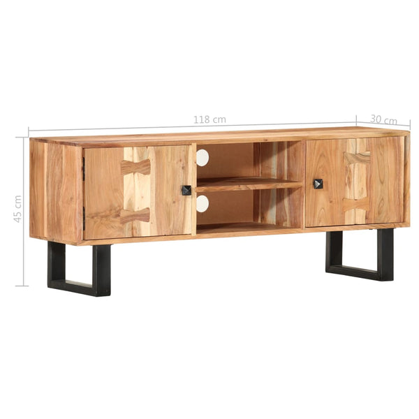 vidaXL TV Cabinet 118 x 30 x 45 cm Solid Acacia Wood