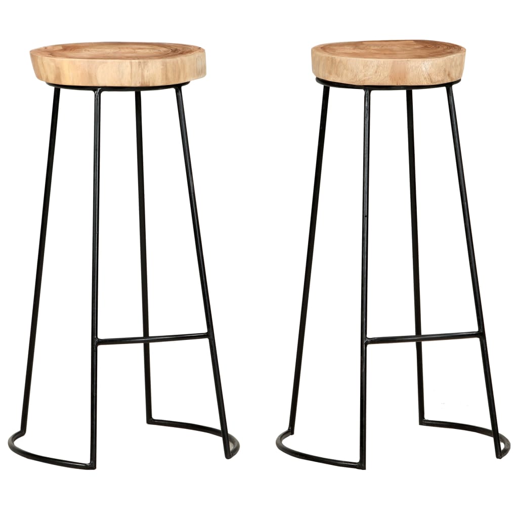 vidaXL Bar Stools 2 pcs. Solid Acacia Wood