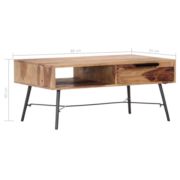 vidaXL Coffee Table 88x55x40 cm Solid Acacia Wood