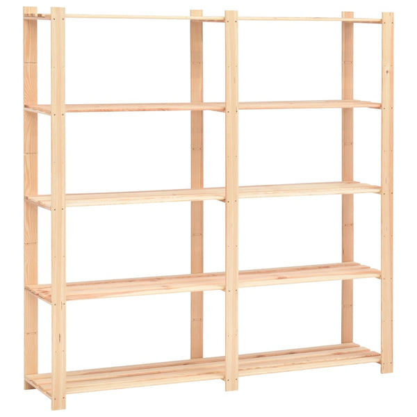 vidaXL Storage Shelving Units 5 Tiers 5 pcs 170x38x170cm Solid Pine Wood 500kg