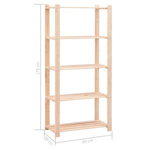 vidaXL Storage Shelves 5 Tiers 3 pcs 80x38x170cm Solid Pine Wood 250kg