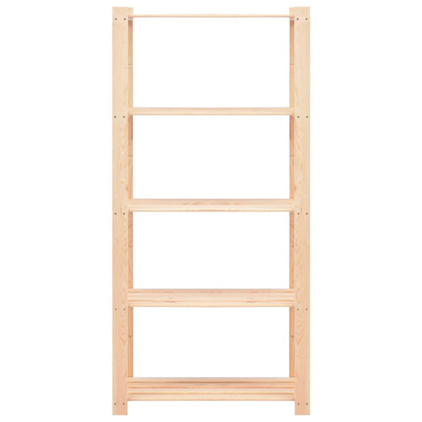 vidaXL Storage Shelves 5 Tiers 10 pcs. 80x38x170cm Solid Pine Wood 250kg