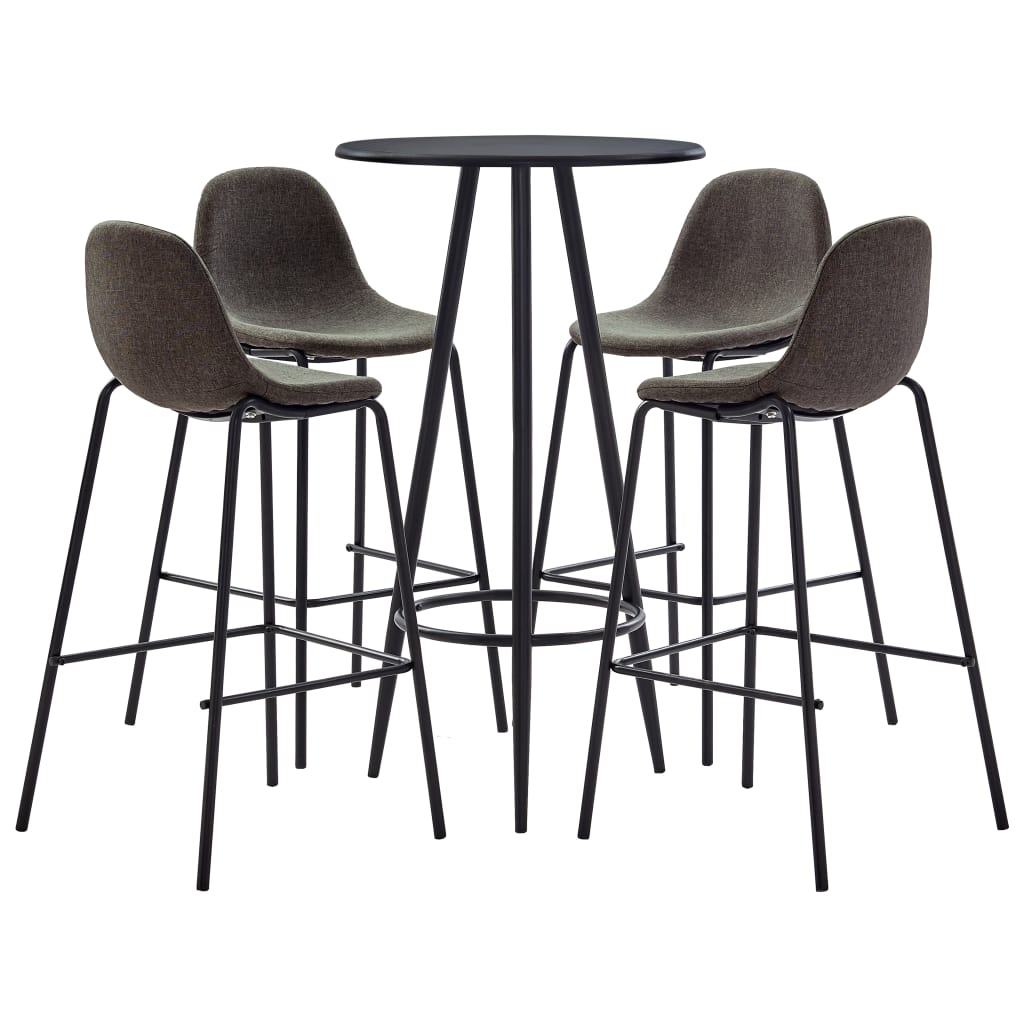 vidaXL 5-Piece Bar Set Fabric Dark Grey