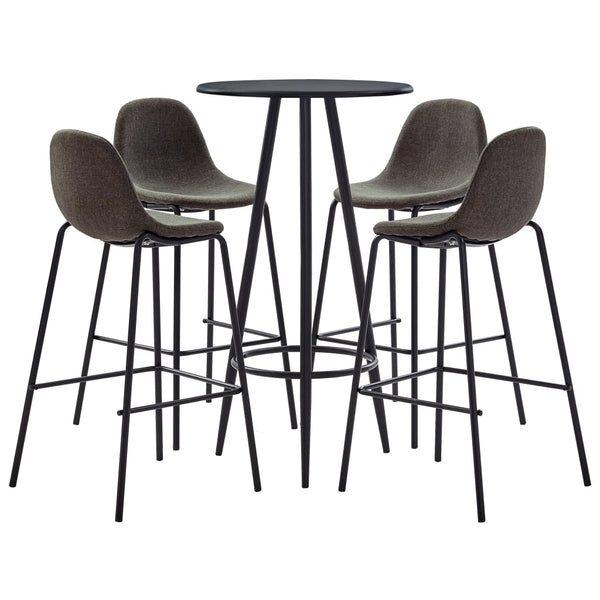 vidaXL 5-Piece Bar Set Fabric Dark Grey