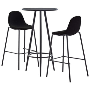 vidaXL 3-Piece Bar Set Fabric Black