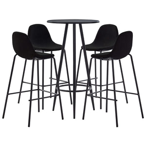 vidaXL 5-piece Bar Set Fabric Black