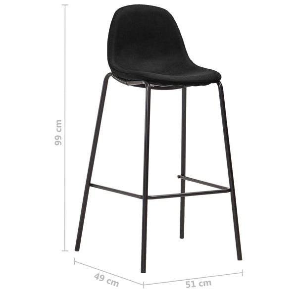 vidaXL 5-piece Bar Set Fabric Black