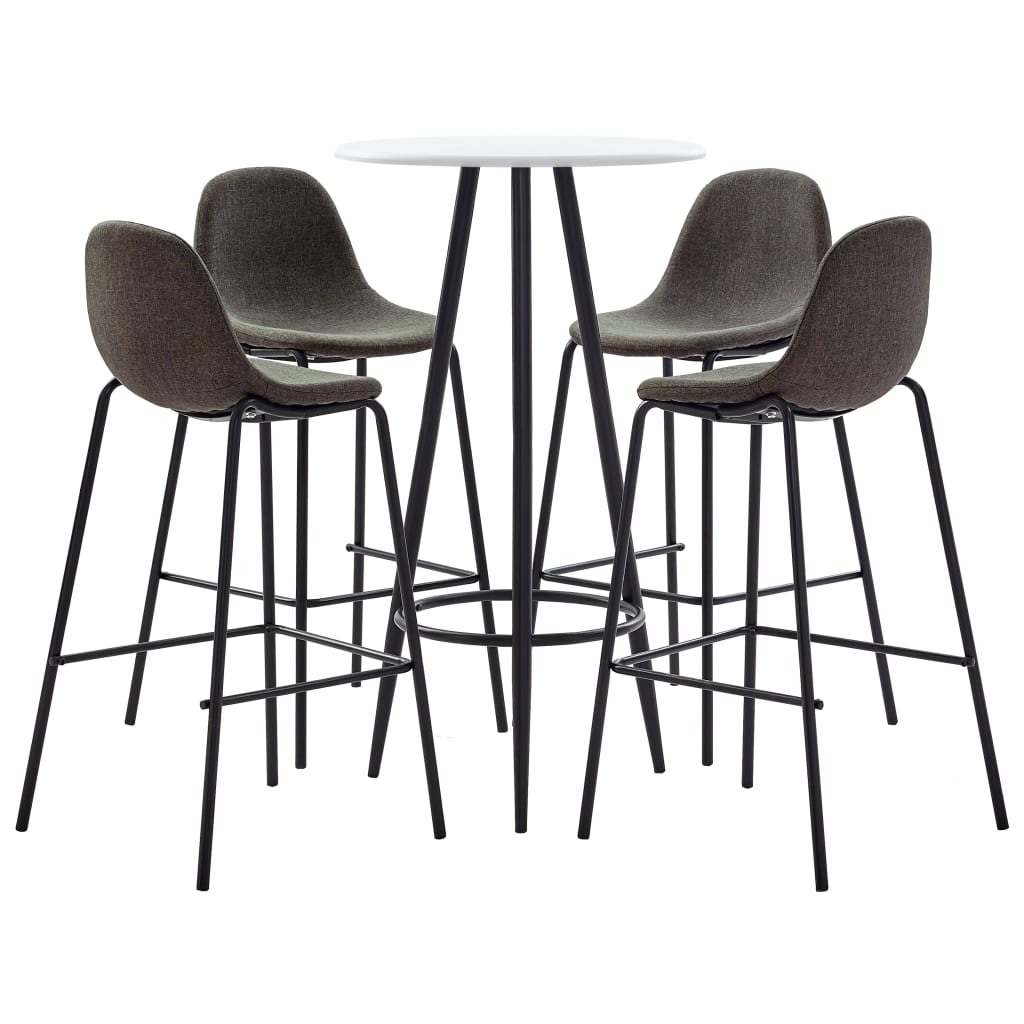 vidaXL 5-Piece Bar Set Fabric Dark Grey