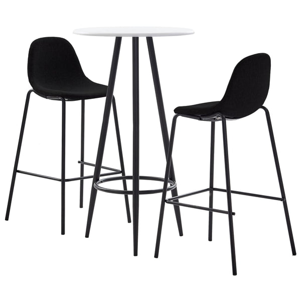 vidaXL 3-Piece Bar Set Fabric Black