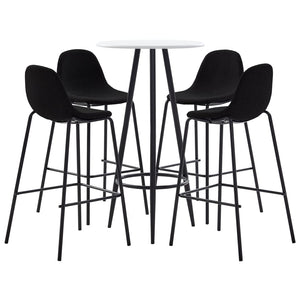 vidaXL 5-piece Bar Set Fabric Black