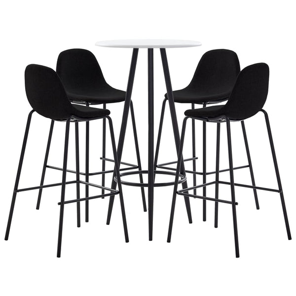 vidaXL 5-piece Bar Set Fabric Black