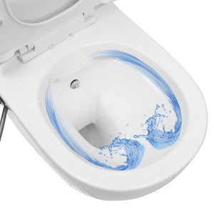 vidaXL Rimless Wall-Mounted Toilet with Bidet Function Ceramic White
