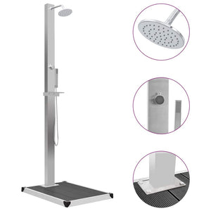 vidaXL Garden Shower with WPC Stainless Steel Base