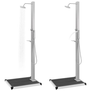 vidaXL Garden Shower with WPC Stainless Steel Base