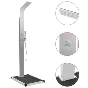 vidaXL Garden Shower with WPC Stainless Steel Base