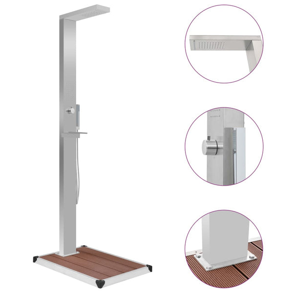 vidaXL Garden Shower with WPC Stainless Steel Base