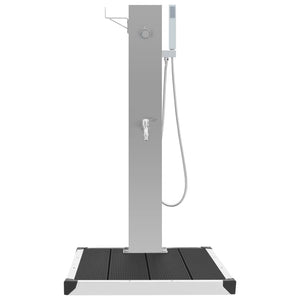 vidaXL Garden Shower with WPC Stainless Steel Base