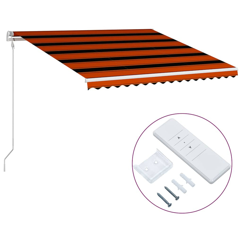 vidaXL Retractable Awning 400x300 cm Orange and Brown