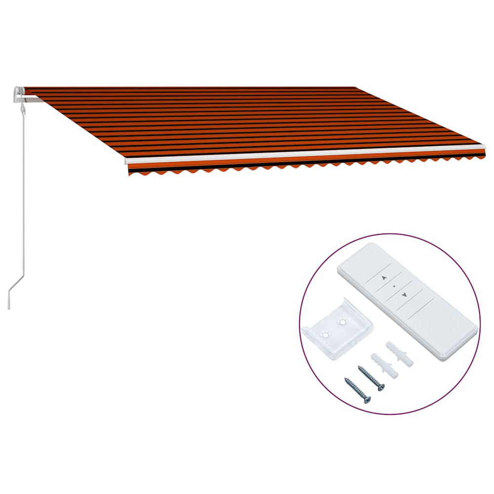 vidaXL Automatic Retractable Awning 600x300 cm Orange and Brown