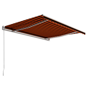vidaXL Manual Retractable Awning 400 x 300 cm Orange and Brown